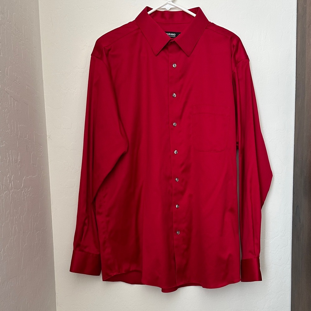 Murano Mens Red Dress Shirt